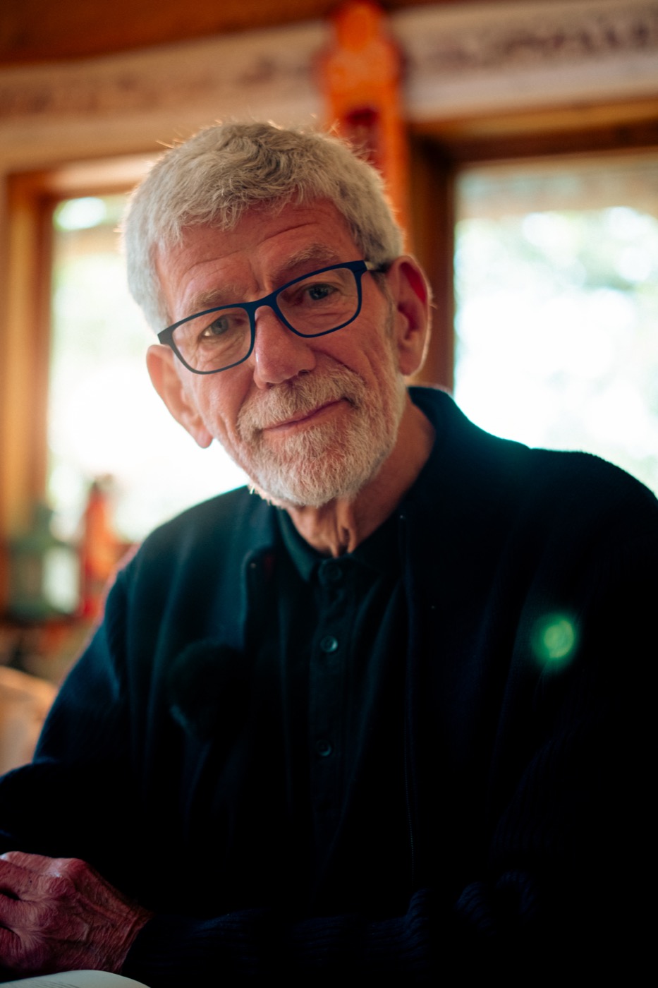 David Stokes in his writing cabin